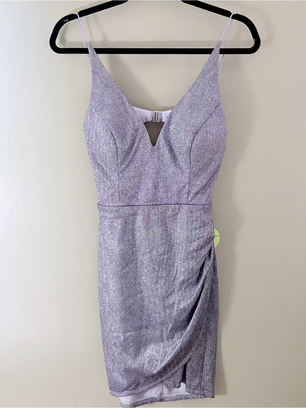 Windsor Lilac Silver Metallic Glitter Mini Dress Size 9/10 NWT
